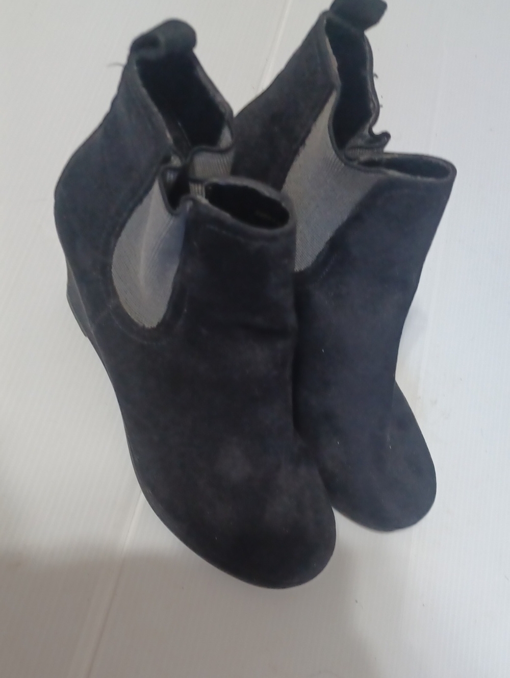 Revel Black Suede Wedge Ankle Boots - Women. NWOT. Size 8.5
